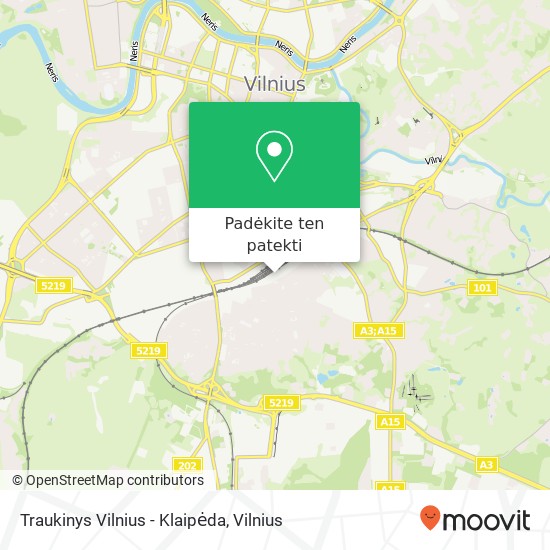 Traukinys Vilnius - Klaipėda žemėlapis