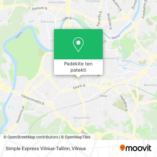 Simple Express Vilnius-Tallinn žemėlapis