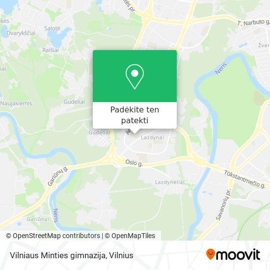 Vilniaus Minties gimnazija žemėlapis