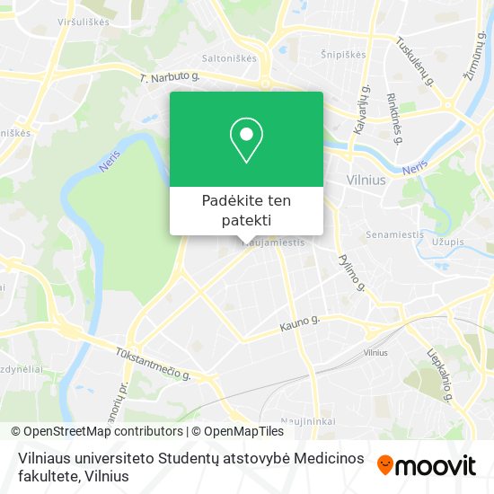 Vilniaus universiteto Studentų atstovybė Medicinos fakultete žemėlapis