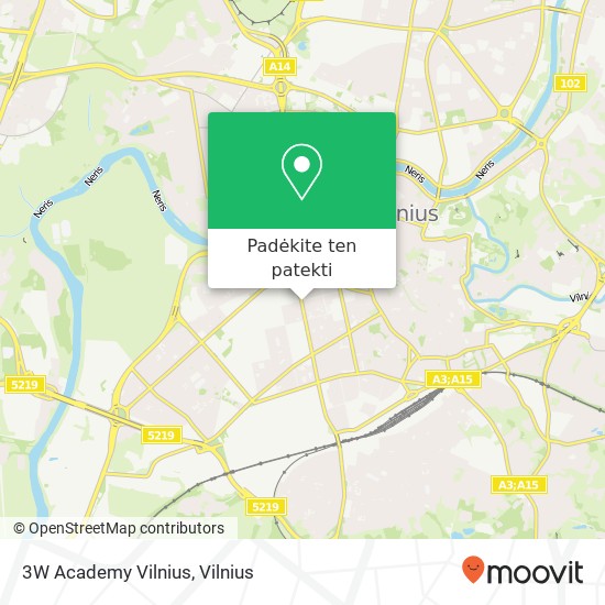3W Academy Vilnius žemėlapis