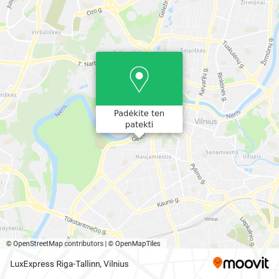 LuxExpress Riga-Tallinn žemėlapis
