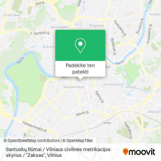 Santuokų Rūmai / Vilniaus civilinės metrikacijos skyrius / "Zaksas" žemėlapis