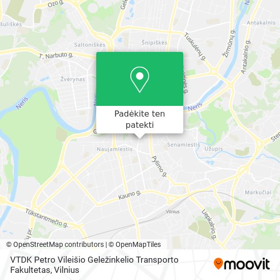 VTDK Petro Vileišio Geležinkelio Transporto Fakultetas žemėlapis