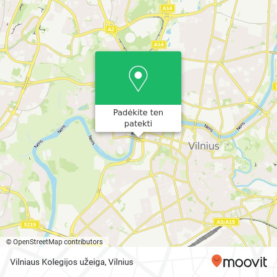 Vilniaus Kolegijos užeiga žemėlapis