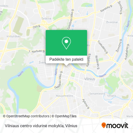 Vilniaus centro vidurinė mokykla žemėlapis