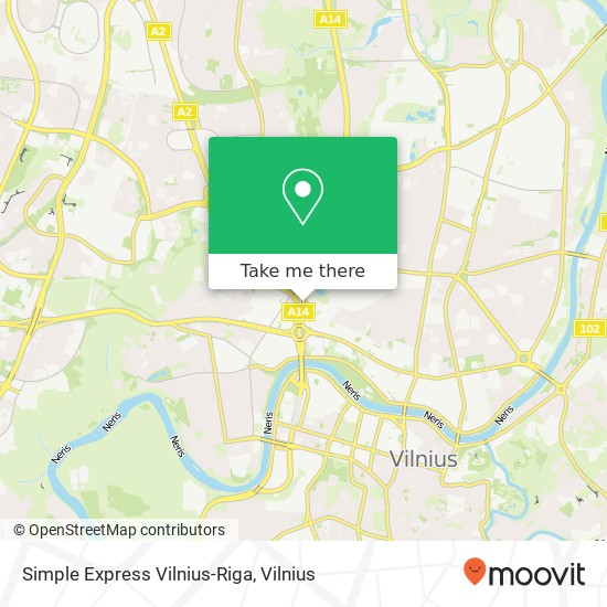 Simple Express Vilnius-Riga žemėlapis