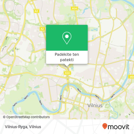Vilnius-Ryga žemėlapis