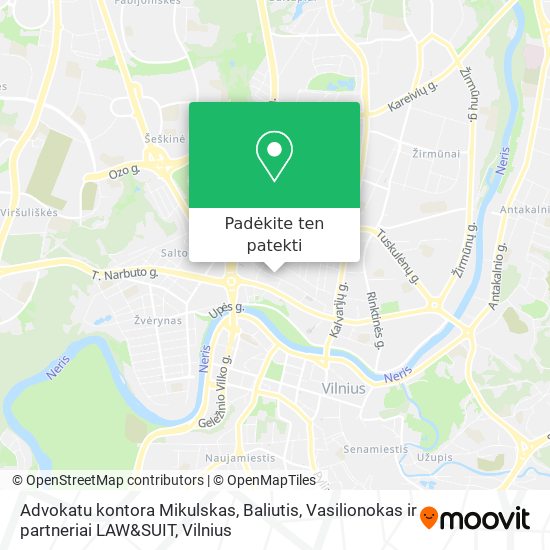 Advokatu kontora Mikulskas, Baliutis, Vasilionokas ir partneriai LAW&SUIT žemėlapis