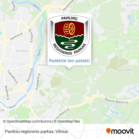 Pavilniu regioninis parkas žemėlapis