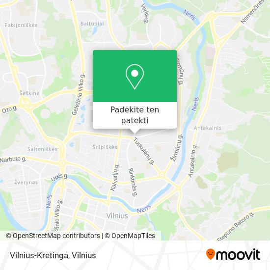 Vilnius-Kretinga žemėlapis