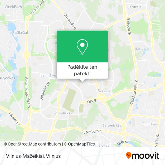 Vilnius-Mažeikiai žemėlapis