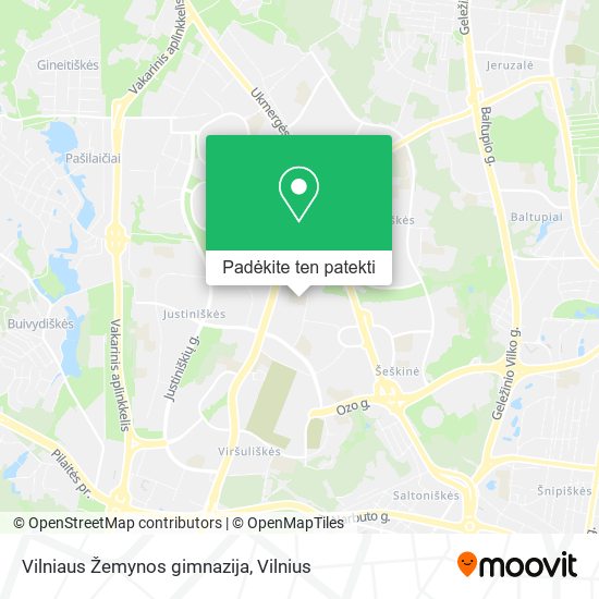Vilniaus Žemynos gimnazija žemėlapis