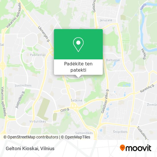 Geltoni Kioskai žemėlapis