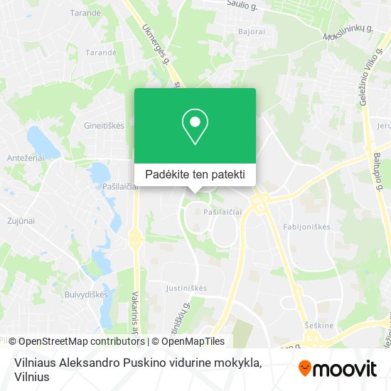 Vilniaus Aleksandro Puskino vidurine mokykla žemėlapis