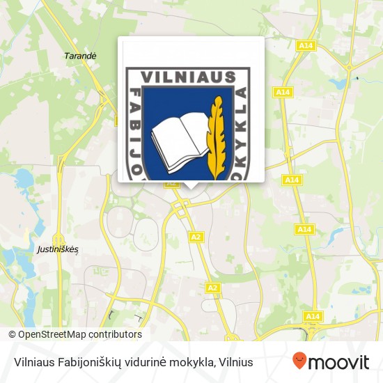 Vilniaus Fabijoniškių vidurinė mokykla žemėlapis