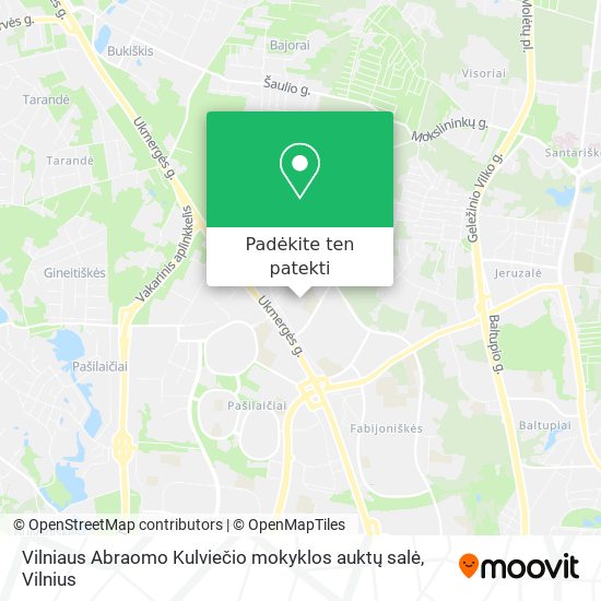Vilniaus Abraomo Kulviečio mokyklos auktų salė žemėlapis