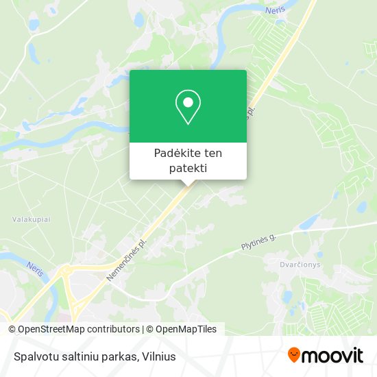 Spalvotu saltiniu parkas žemėlapis