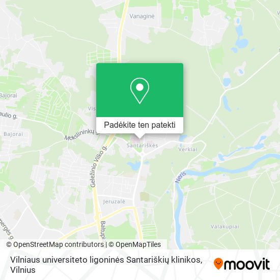 Vilniaus universiteto ligoninės Santariškių klinikos žemėlapis