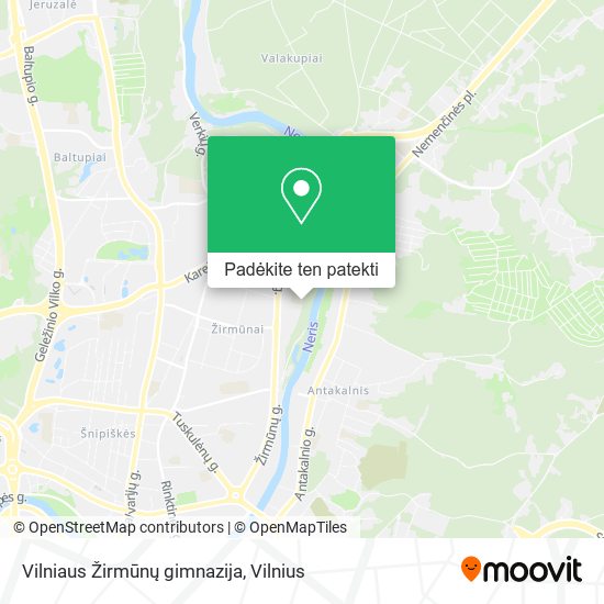 Vilniaus Žirmūnų gimnazija žemėlapis
