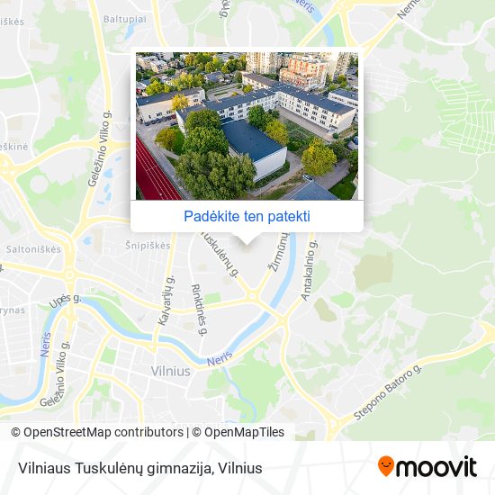 Vilniaus Tuskulėnų gimnazija žemėlapis