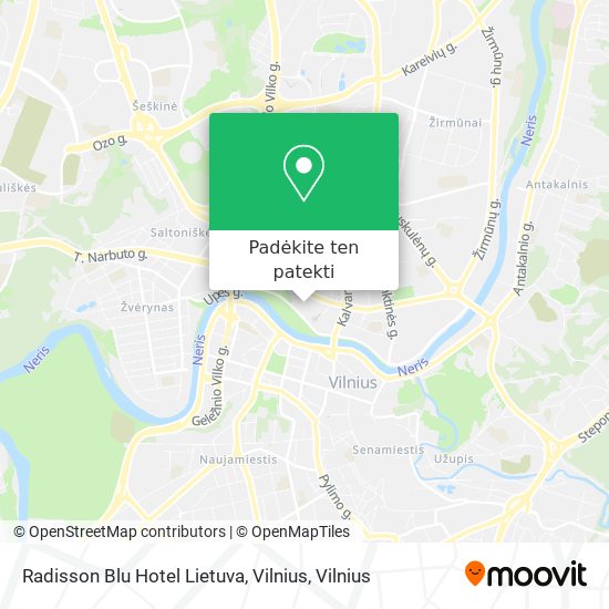 Radisson Blu Hotel Lietuva, Vilnius žemėlapis
