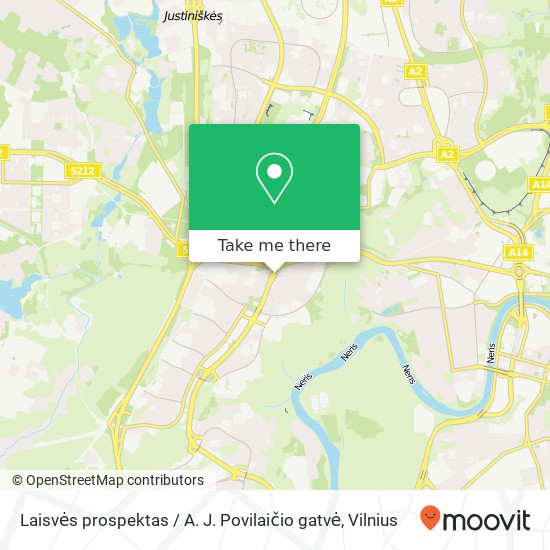 Laisvės prospektas / A. J. Povilaičio gatvė žemėlapis