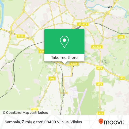 Samhala, Žirnių gatvė 08400 Vilnius žemėlapis