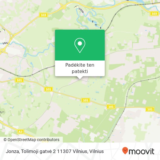 Jonza, Tolimoji gatvė 2 11307 Vilnius žemėlapis