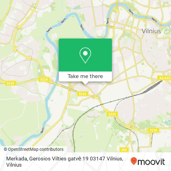 Merkada, Gerosios Vilties gatvė 19 03147 Vilnius žemėlapis