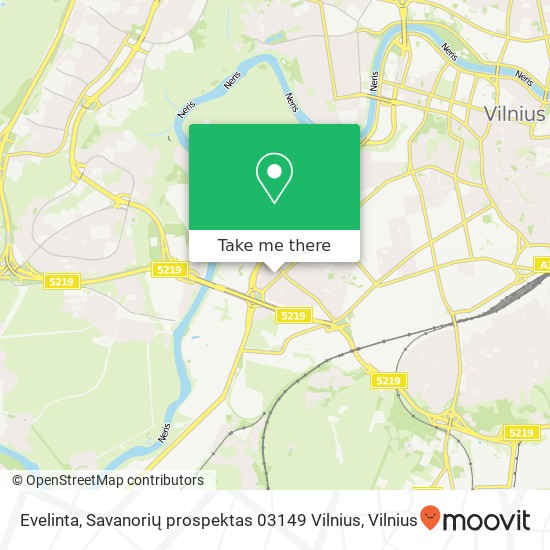 Evelinta, Savanorių prospektas 03149 Vilnius žemėlapis