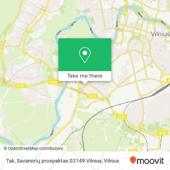 Tak, Savanorių prospektas 03149 Vilnius žemėlapis