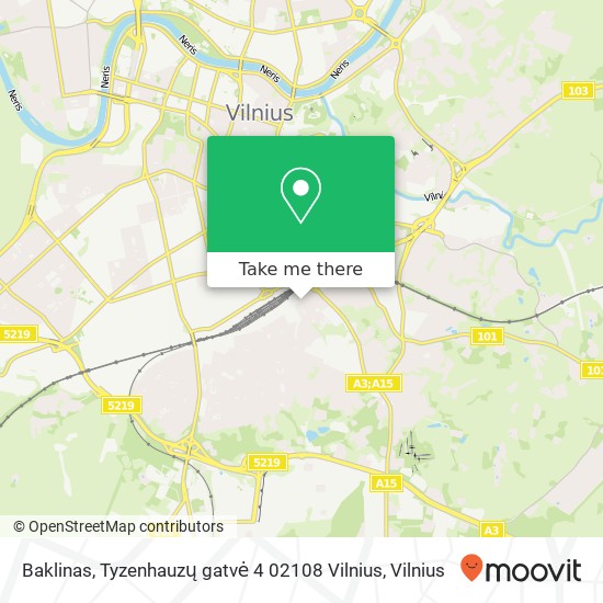 Baklinas, Tyzenhauzų gatvė 4 02108 Vilnius žemėlapis