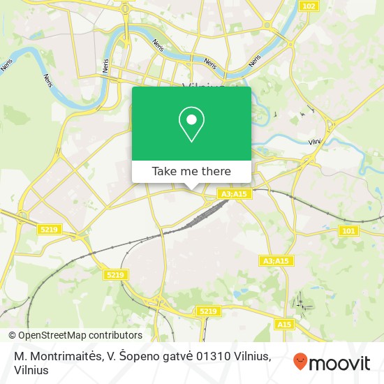M. Montrimaitės, V. Šopeno gatvė 01310 Vilnius žemėlapis