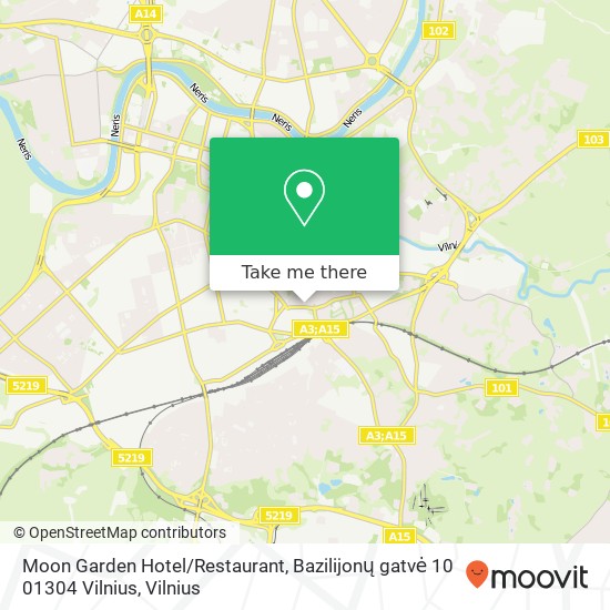 Moon Garden Hotel / Restaurant, Bazilijonų gatvė 10 01304 Vilnius žemėlapis