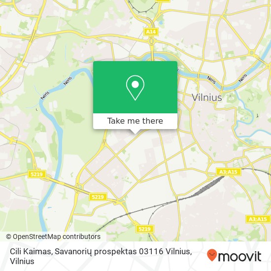 Cili Kaimas, Savanorių prospektas 03116 Vilnius žemėlapis