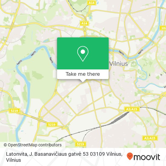 Latonvita, J. Basanavičiaus gatvė 53 03109 Vilnius žemėlapis