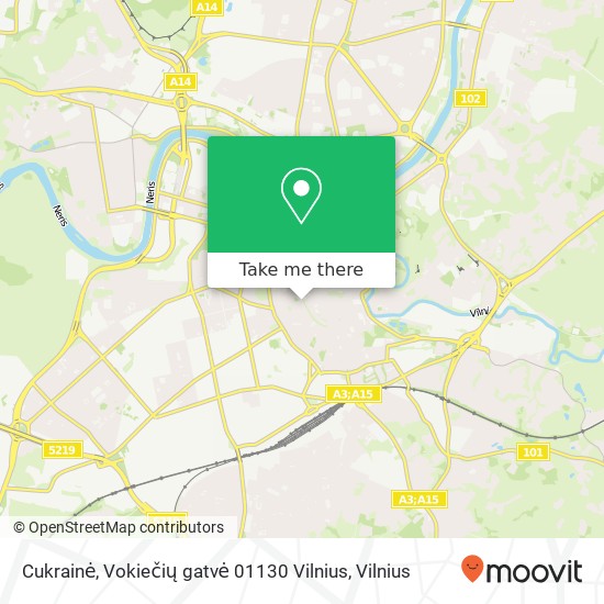 Cukrainė, Vokiečių gatvė 01130 Vilnius žemėlapis