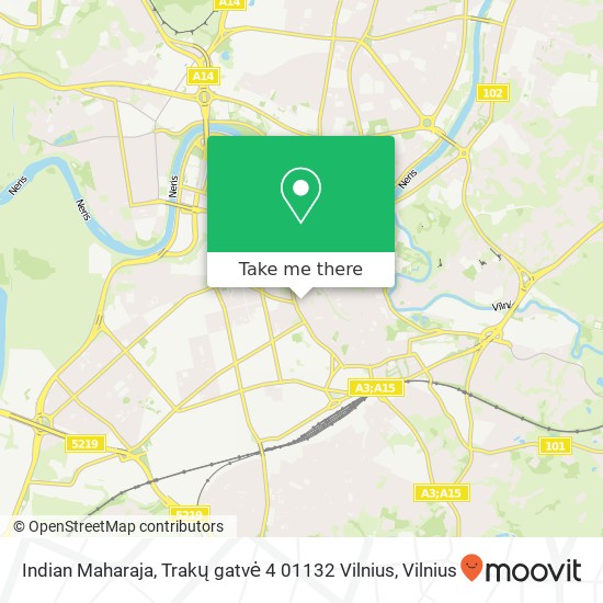 Indian Maharaja, Trakų gatvė 4 01132 Vilnius žemėlapis