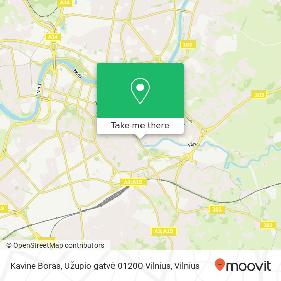 Kavine Boras, Užupio gatvė 01200 Vilnius žemėlapis