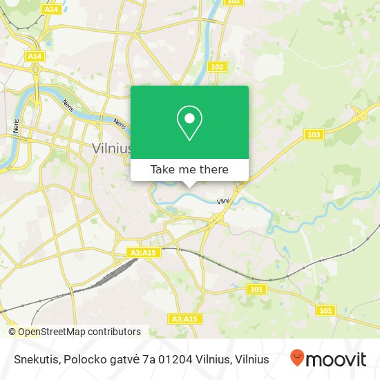 Snekutis, Polocko gatvė 7a 01204 Vilnius žemėlapis