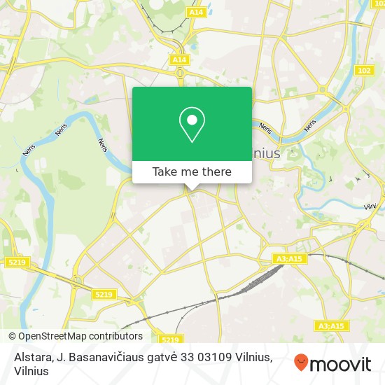 Alstara, J. Basanavičiaus gatvė 33 03109 Vilnius žemėlapis