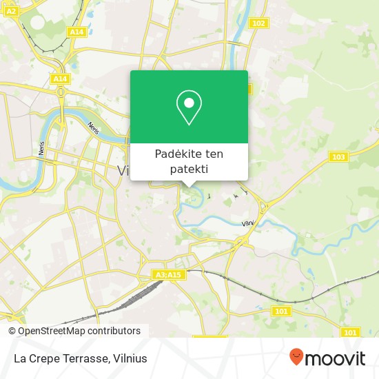 La Crepe Terrasse, 01124 Vilnius žemėlapis