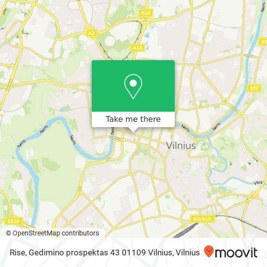 Rise, Gedimino prospektas 43 01109 Vilnius žemėlapis
