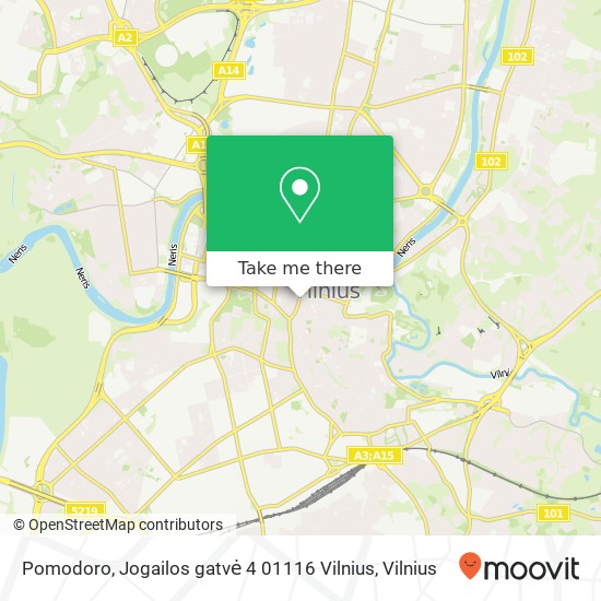 Pomodoro, Jogailos gatvė 4 01116 Vilnius žemėlapis