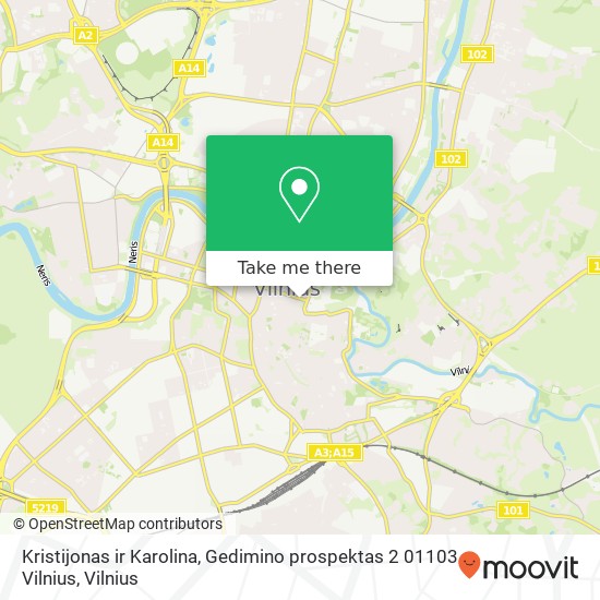 Kristijonas ir Karolina, Gedimino prospektas 2 01103 Vilnius žemėlapis