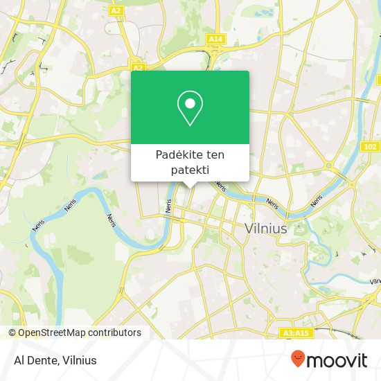 Al Dente, Gynėjų gatvė 14 01109 Vilnius žemėlapis