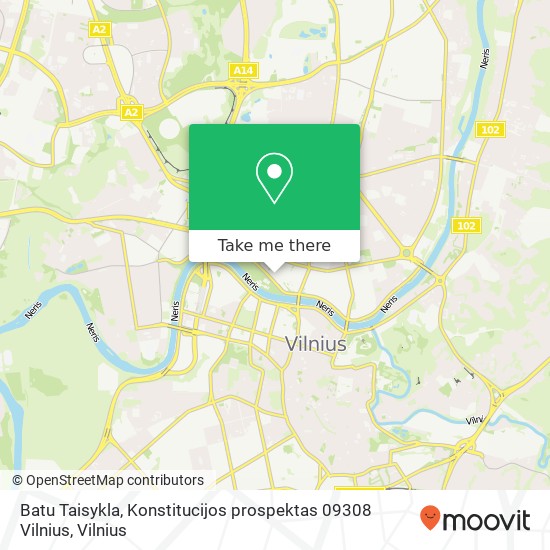 Batu Taisykla, Konstitucijos prospektas 09308 Vilnius žemėlapis