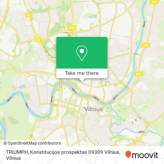 TRIUMPH, Konstitucijos prospektas 09309 Vilnius žemėlapis