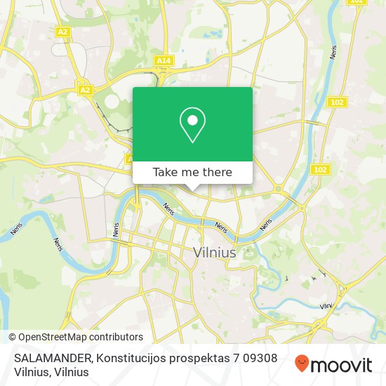 SALAMANDER, Konstitucijos prospektas 7 09308 Vilnius žemėlapis
